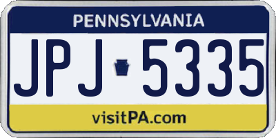 PA license plate JPJ5335
