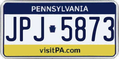 PA license plate JPJ5873