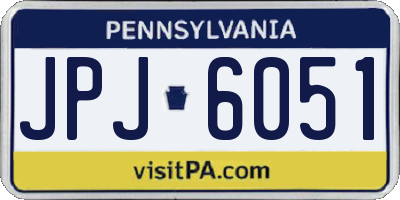 PA license plate JPJ6051