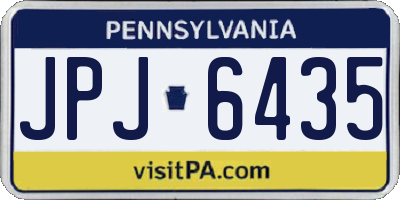 PA license plate JPJ6435