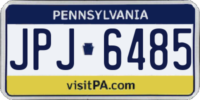 PA license plate JPJ6485