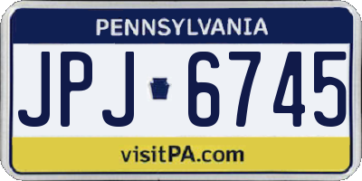 PA license plate JPJ6745