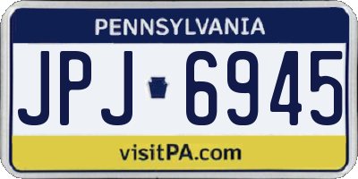 PA license plate JPJ6945