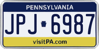 PA license plate JPJ6987