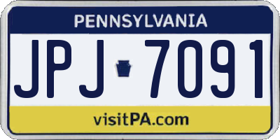 PA license plate JPJ7091