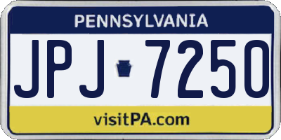 PA license plate JPJ7250