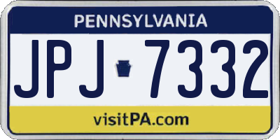 PA license plate JPJ7332