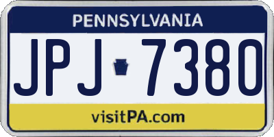 PA license plate JPJ7380