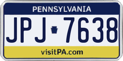 PA license plate JPJ7638