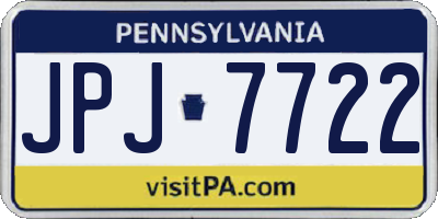 PA license plate JPJ7722