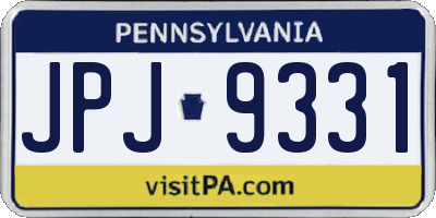 PA license plate JPJ9331