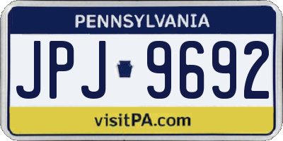 PA license plate JPJ9692