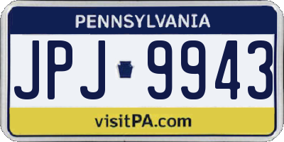 PA license plate JPJ9943