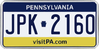 PA license plate JPK2160