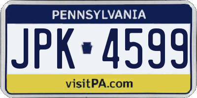 PA license plate JPK4599