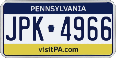 PA license plate JPK4966
