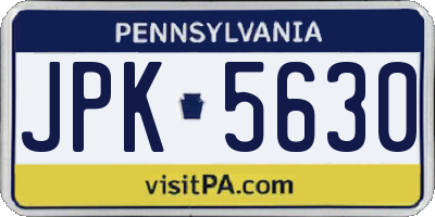 PA license plate JPK5630