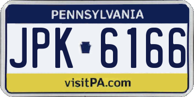 PA license plate JPK6166