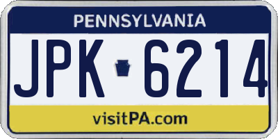PA license plate JPK6214