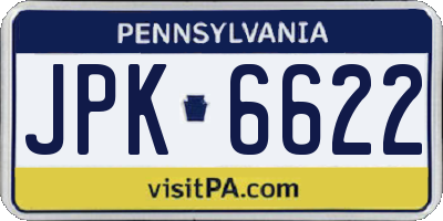 PA license plate JPK6622