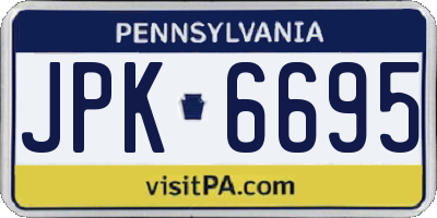 PA license plate JPK6695