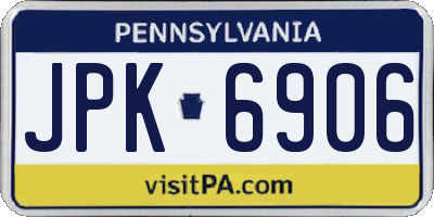 PA license plate JPK6906