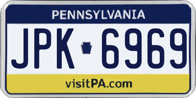PA license plate JPK6969