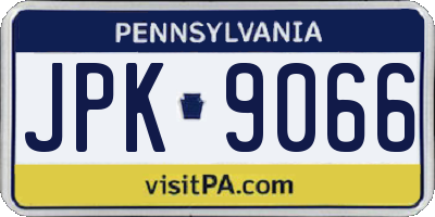 PA license plate JPK9066