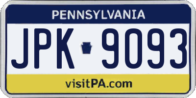 PA license plate JPK9093