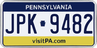 PA license plate JPK9482