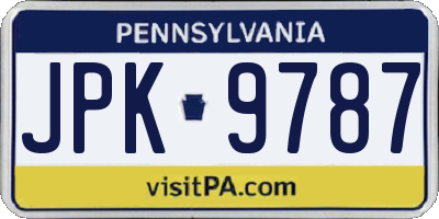 PA license plate JPK9787