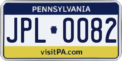 PA license plate JPL0082