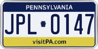 PA license plate JPL0147