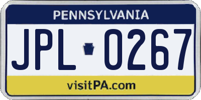 PA license plate JPL0267
