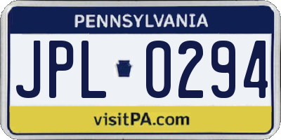 PA license plate JPL0294
