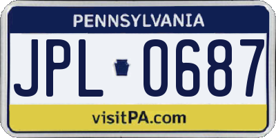 PA license plate JPL0687