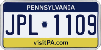 PA license plate JPL1109