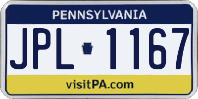 PA license plate JPL1167