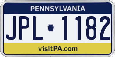 PA license plate JPL1182