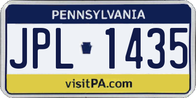 PA license plate JPL1435