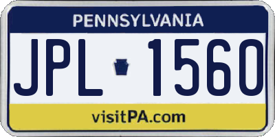PA license plate JPL1560