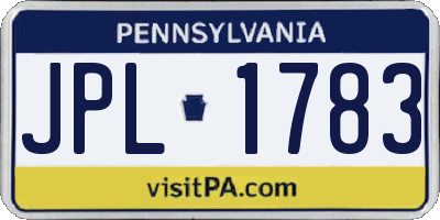 PA license plate JPL1783