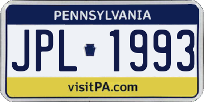 PA license plate JPL1993