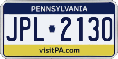PA license plate JPL2130