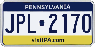 PA license plate JPL2170