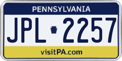 PA license plate JPL2257
