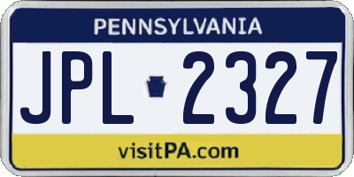 PA license plate JPL2327