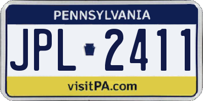 PA license plate JPL2411