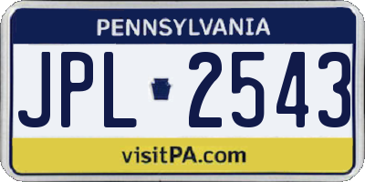 PA license plate JPL2543