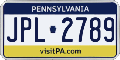 PA license plate JPL2789